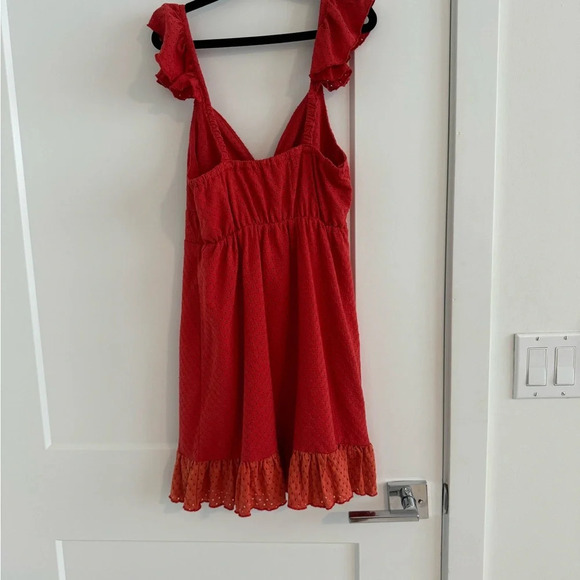 MINKPINK Revolve Laurel Mini Dress Red Eyelett Sleeveless Mini Dress Siz… - Picture 7 of 8
